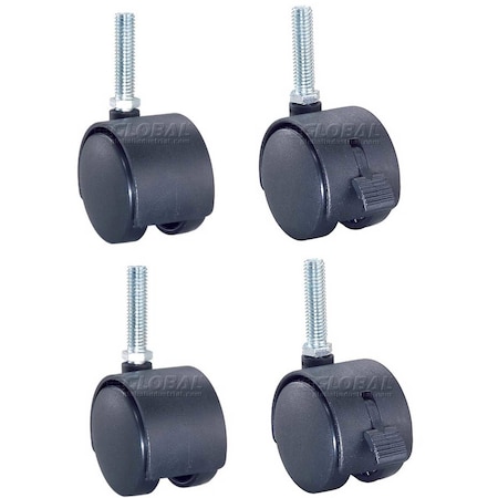 Global Industrial 2 Poly Stem Caster Set, 4PK 798805